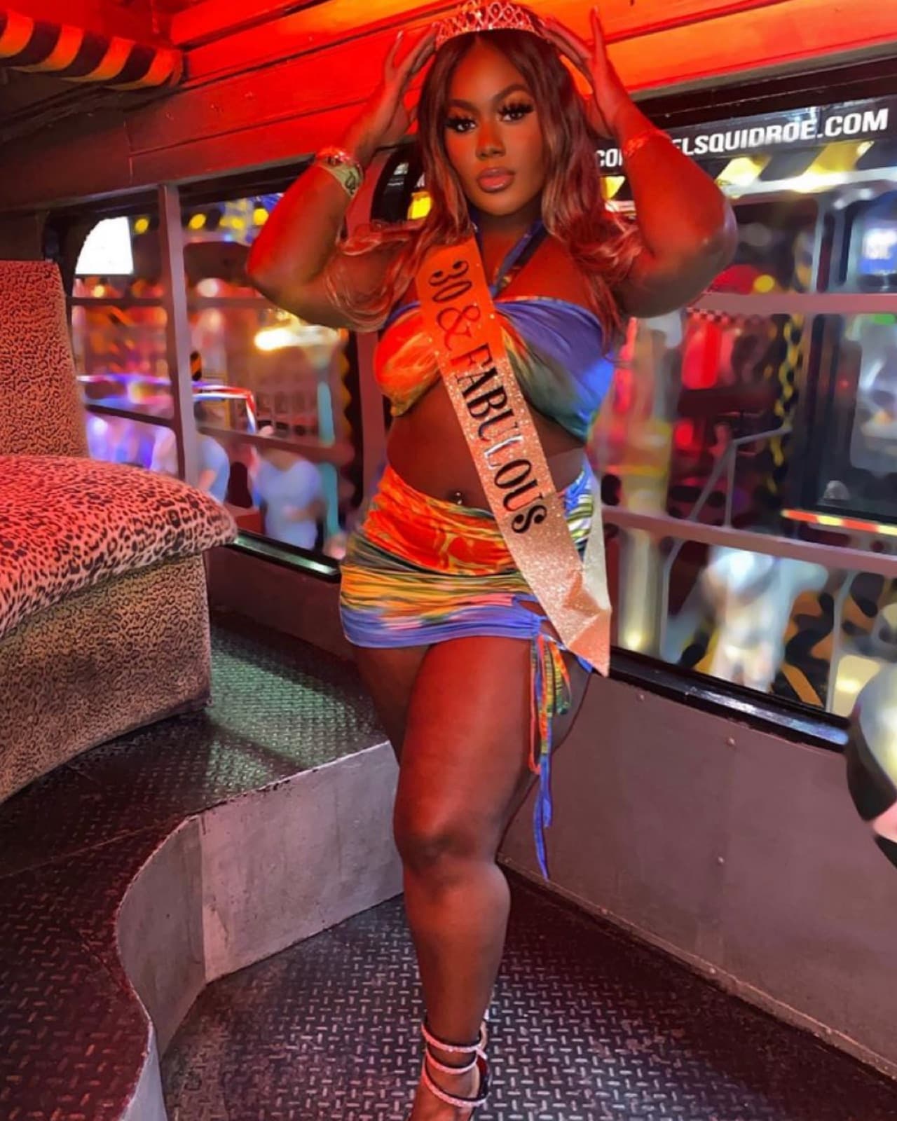 Birthday celebration with sash at El Squid Roe Cabo San Lucas birthday party